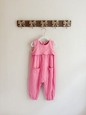 Charming Mary size 3T Pink Sleeveless Baby Romper with Pockets